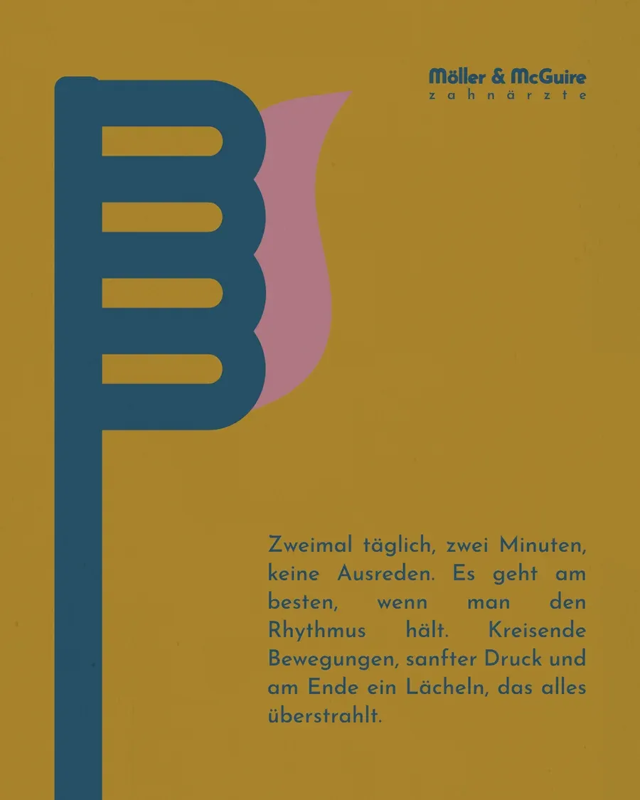 Zahnbürste als Illustration im Muster der 70er-Jahre