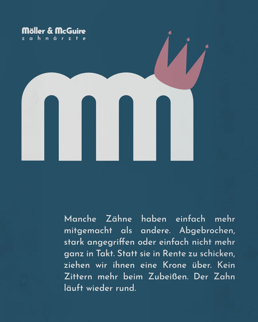 Zahnkrone: Das Monogramm trägt an dieser Stelle buchstäblich eine Krone.